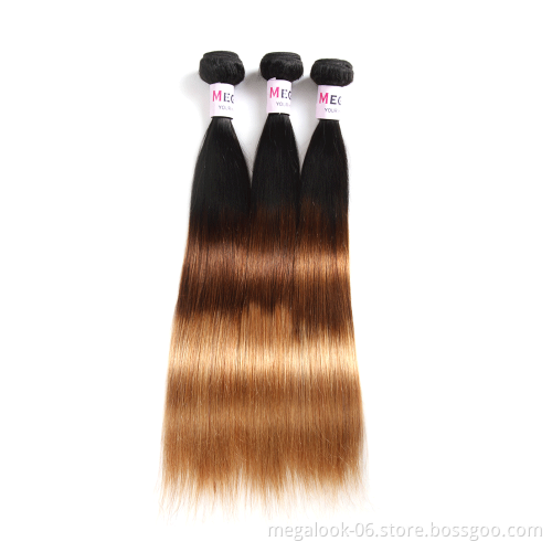 Megalook Hair Discounts Vietnamese Cuticle Aligned Raw Unprocessed 1B 4 27 Ombre Color Straight Virgin Hair Vendor